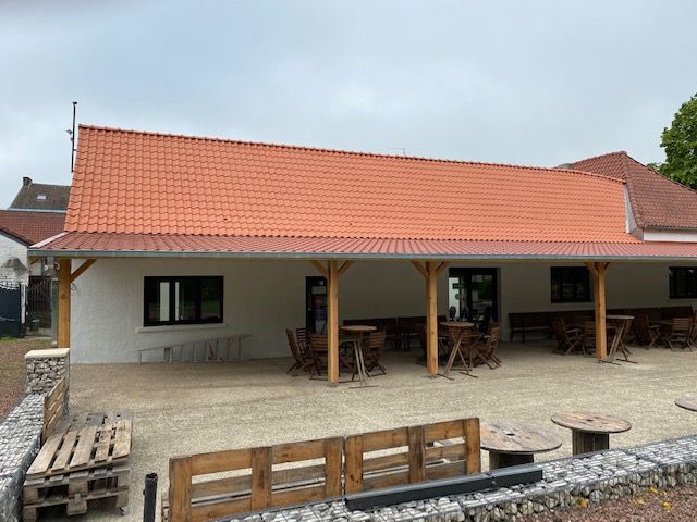 Terrasse avec toiture