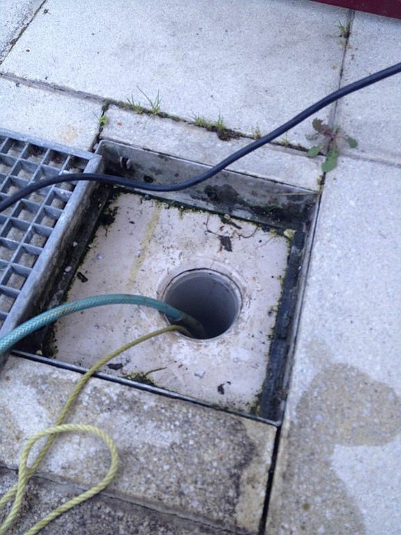 Leckortung an Terrassenablauf