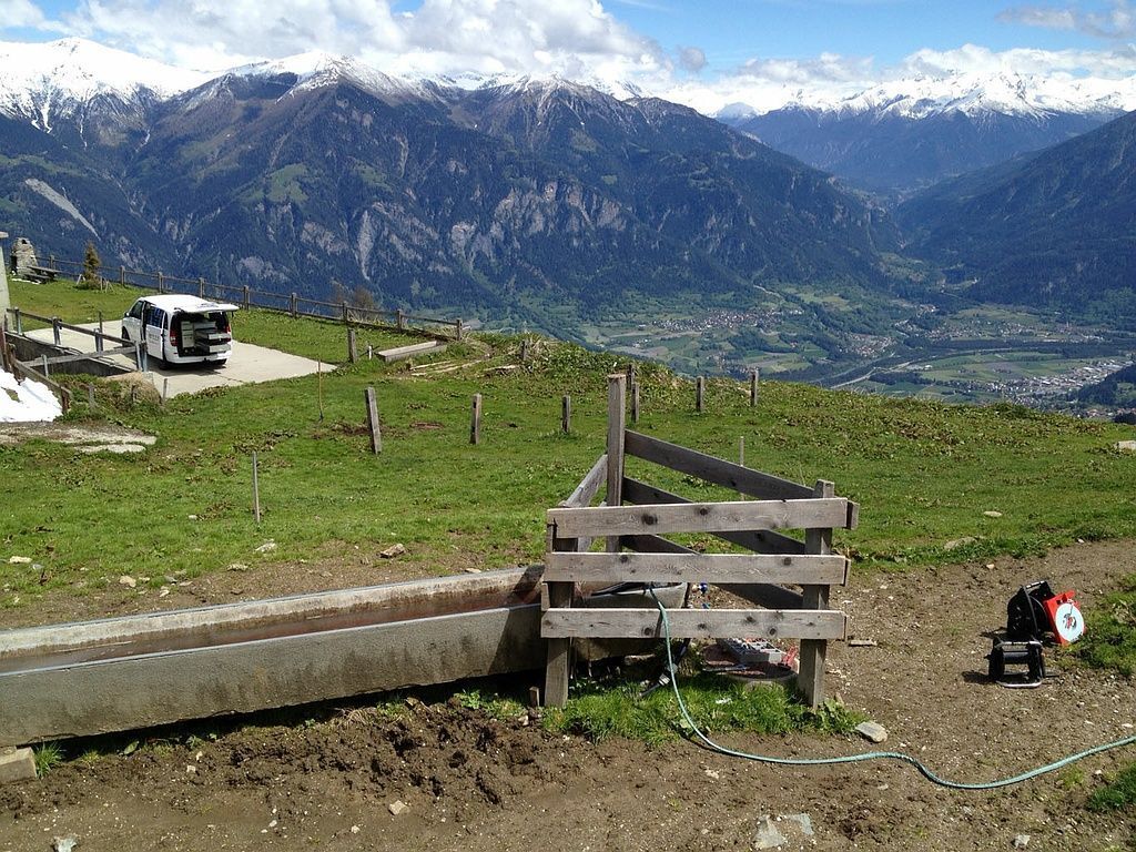 Leckortung an Brunnenleitungen auf Alp