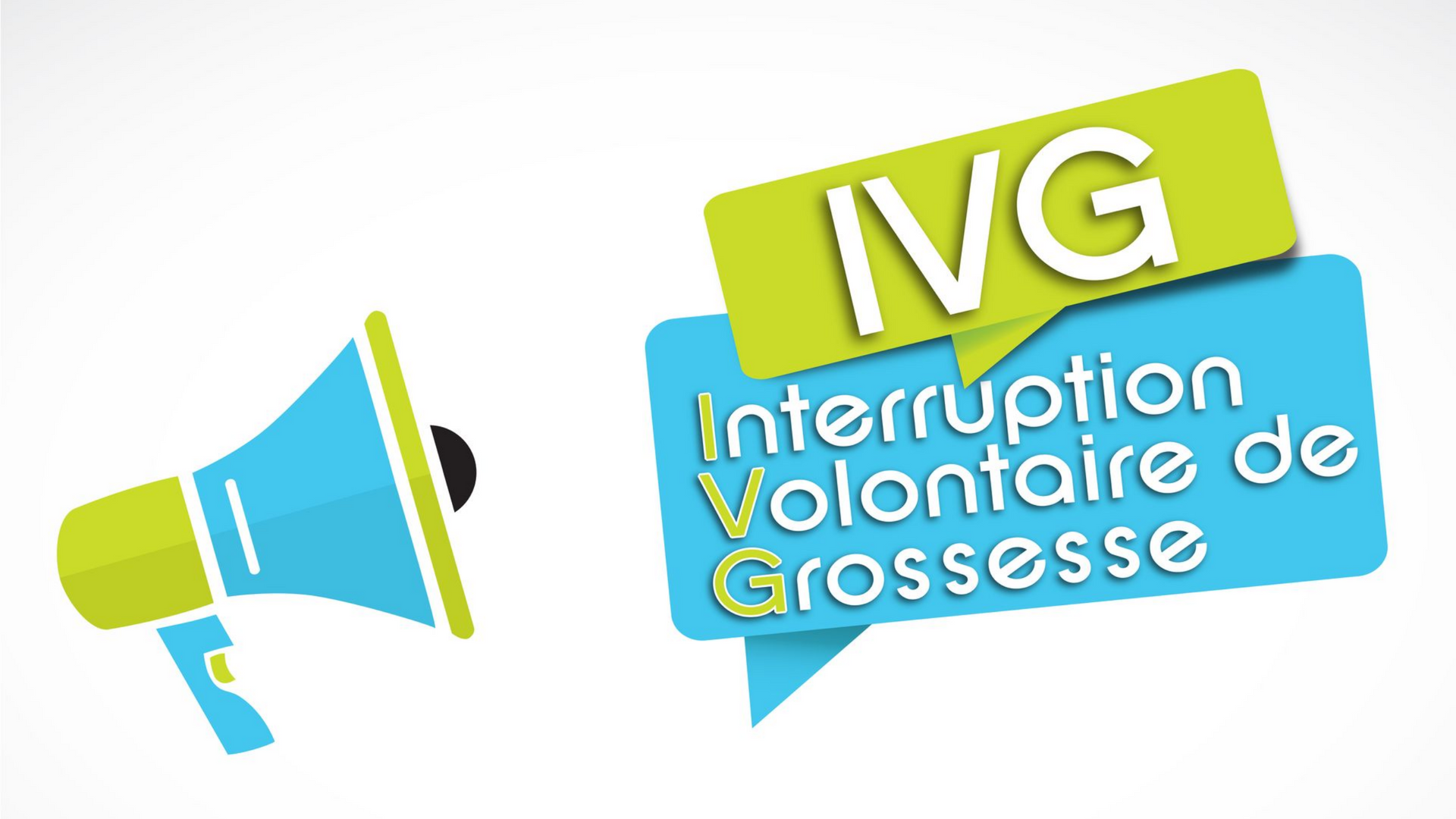 Mégaphone avec écritures IVG Interruption Volontaire de Grossesse