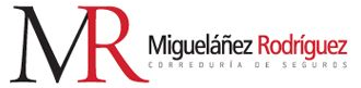 Logotipo de Migueláñez Rodríguez, corredores de seguros. Incluye las iniciales "MR" y el nombre de la empresa.