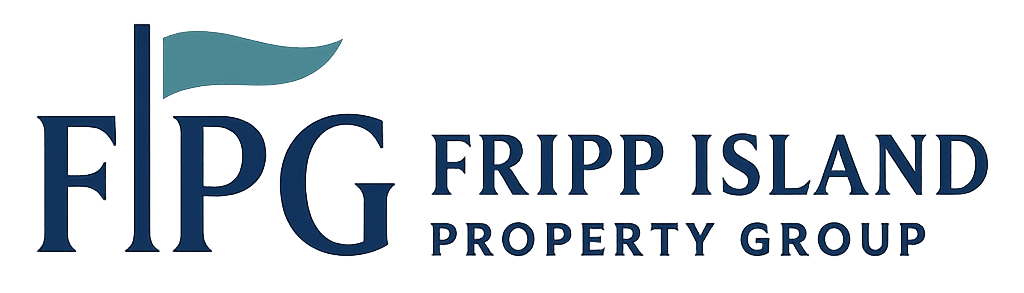 Logo for Fripp Island Property Group, teal flag over