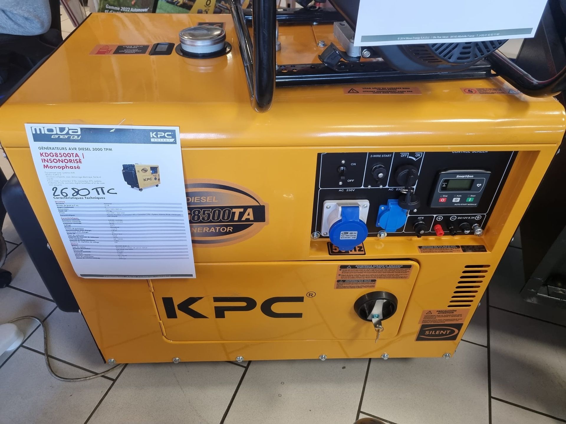 Groupe électrogène jaune