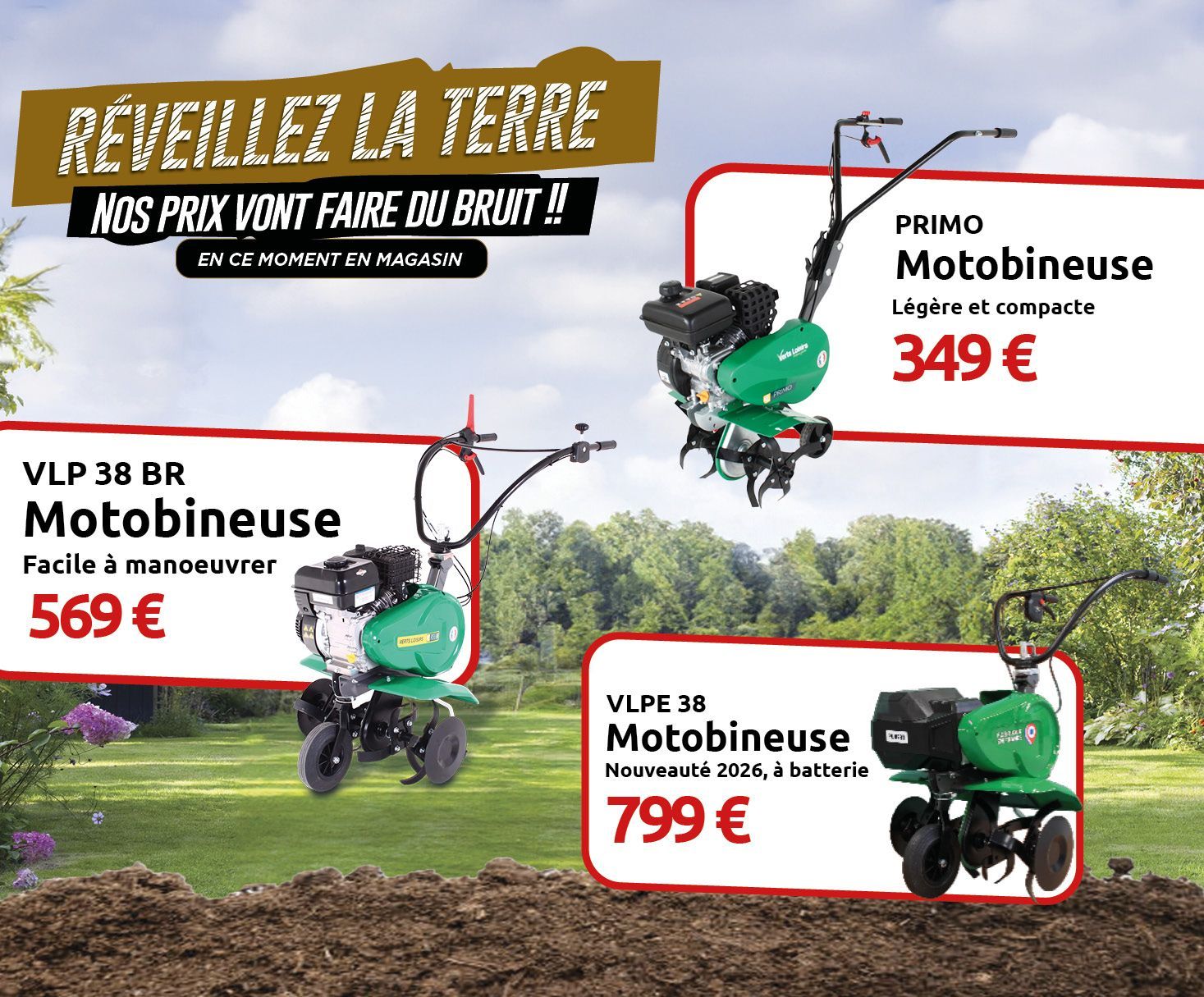 Rangées d'engins de motoculture