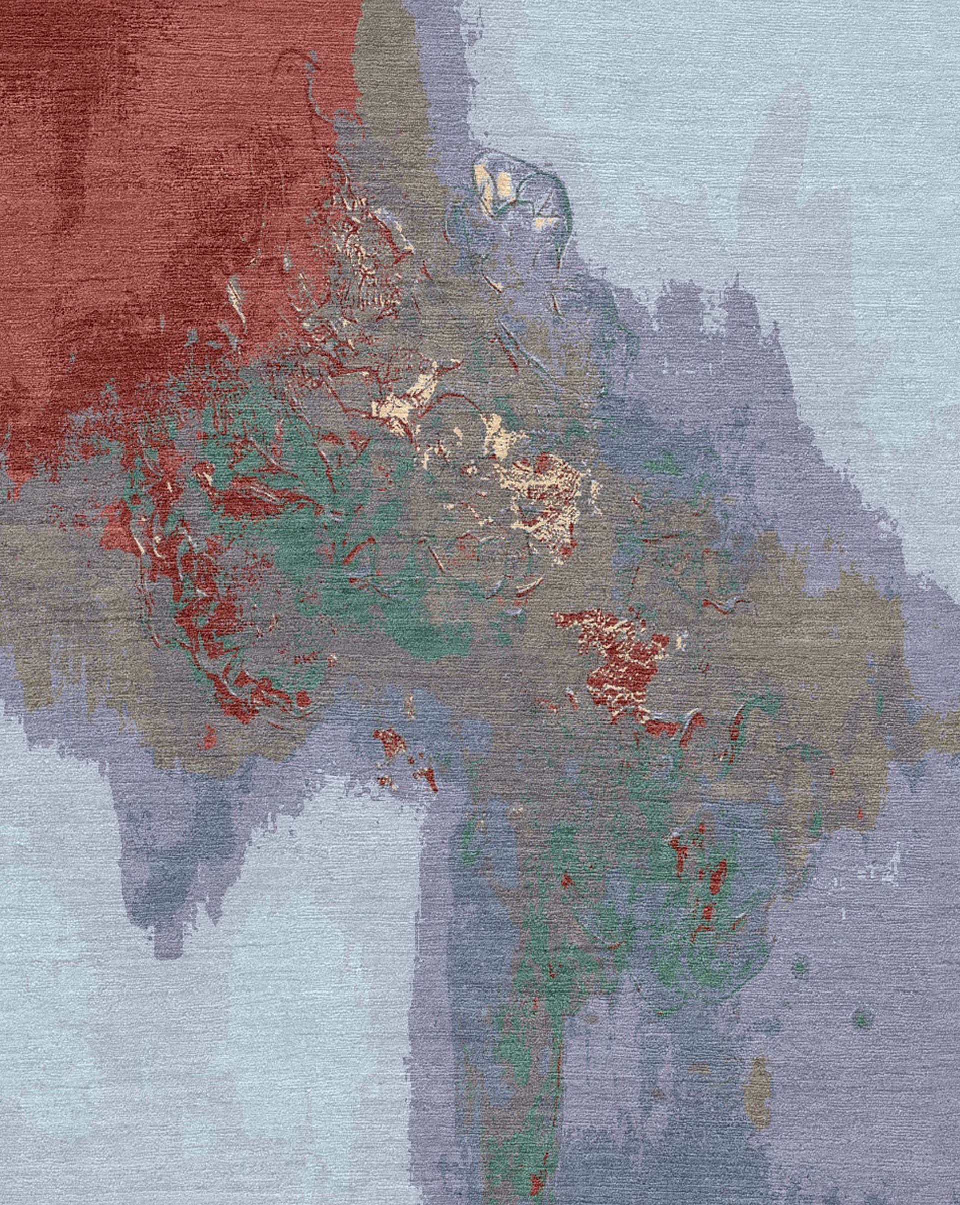 Teppich mit Muster in rot und grau