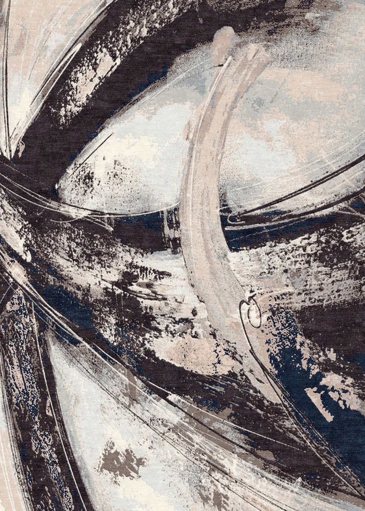 Teppich mit Muster in grau und schwarz