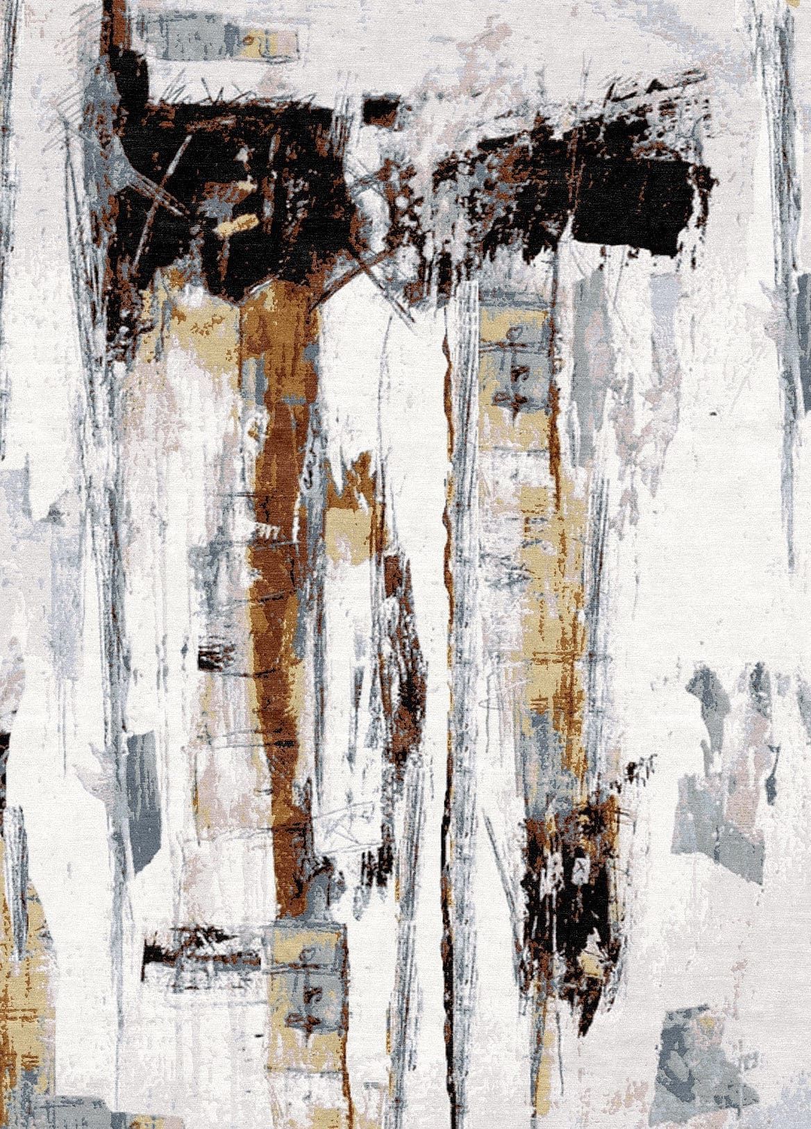 Heller Teppich mit Muster in rot und grau