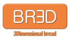 Ret&acirc;ngulo laranja com o texto branco "BR3D" e as palavras "P&atilde;o 3Dimensional" abaixo.
