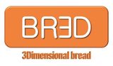 Ret&acirc;ngulo laranja com o texto branco "BR3D" e as palavras "P&atilde;o 3Dimensional" abaixo.