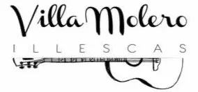 Un logotipo en blanco y negro para Villa Molero Illescas.