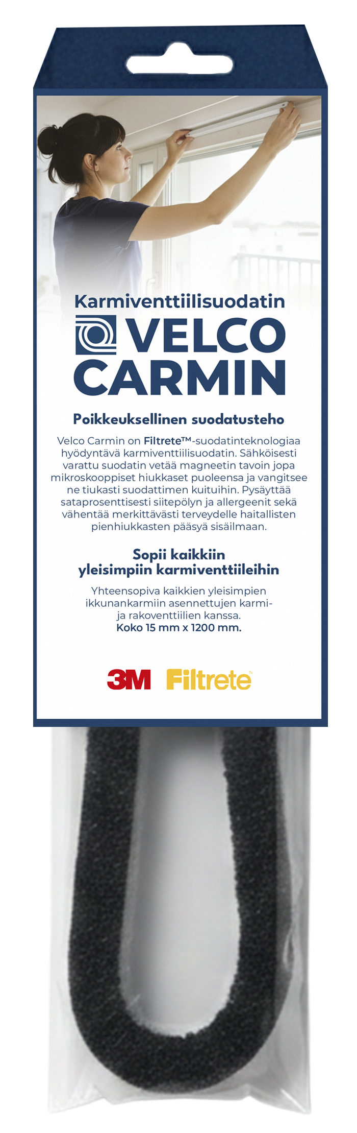 Suodatin tuuletusikkunaan