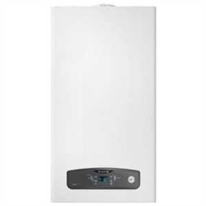 Una caldera blanca está colocada sobre una superficie blanca.