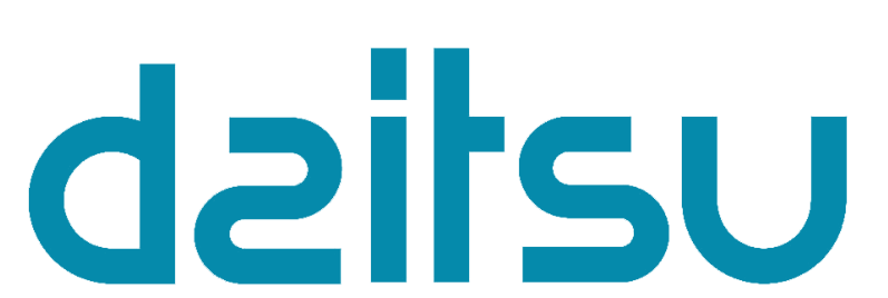 La palabra daitsu está escrita en azul sobre un fondo blanco.