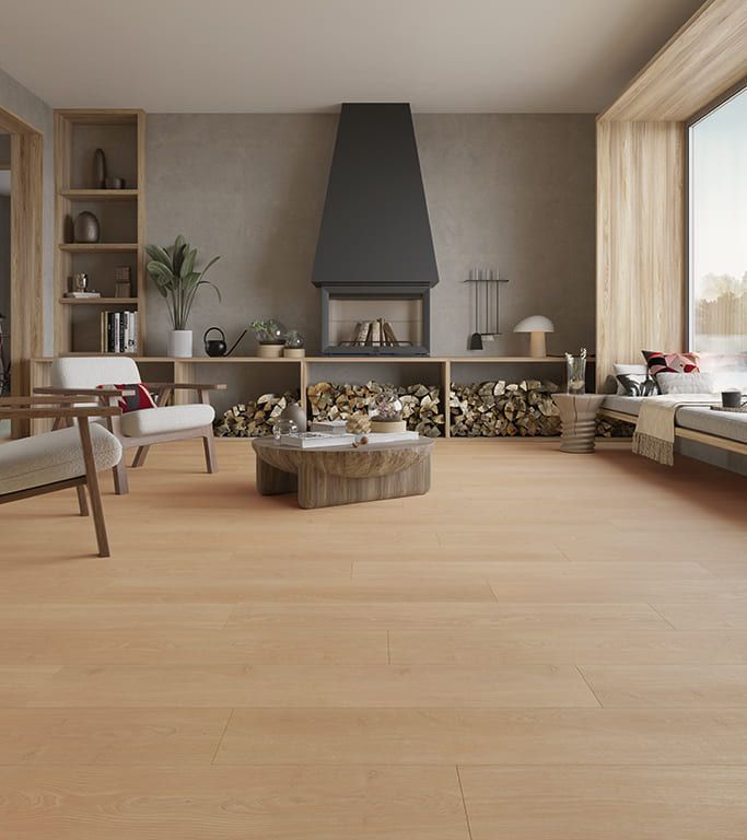 Schlafzimmer mit Holzboden der Holzhandlung Heck GmbH