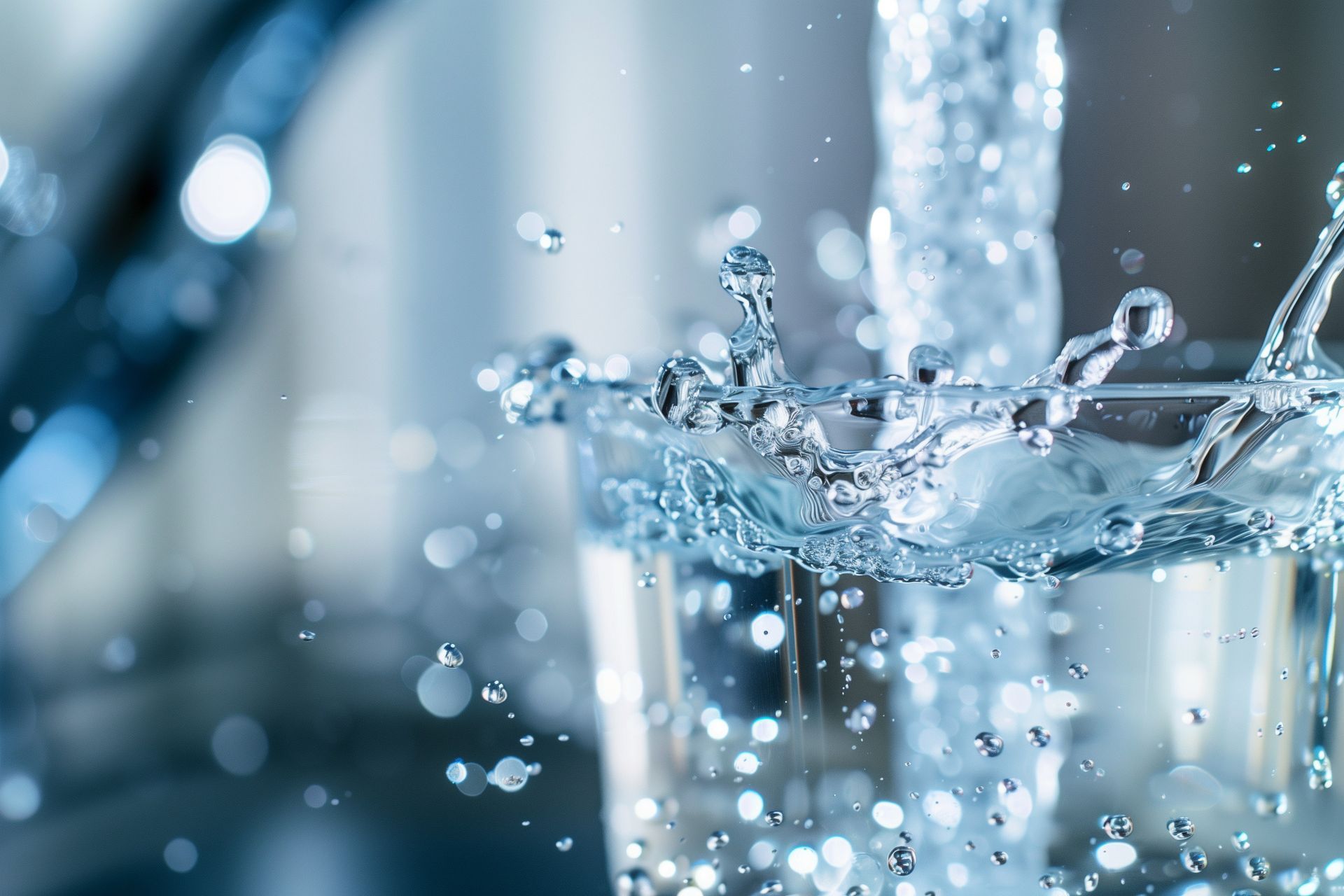 Gros plan sur un verre rempli d'eau.
