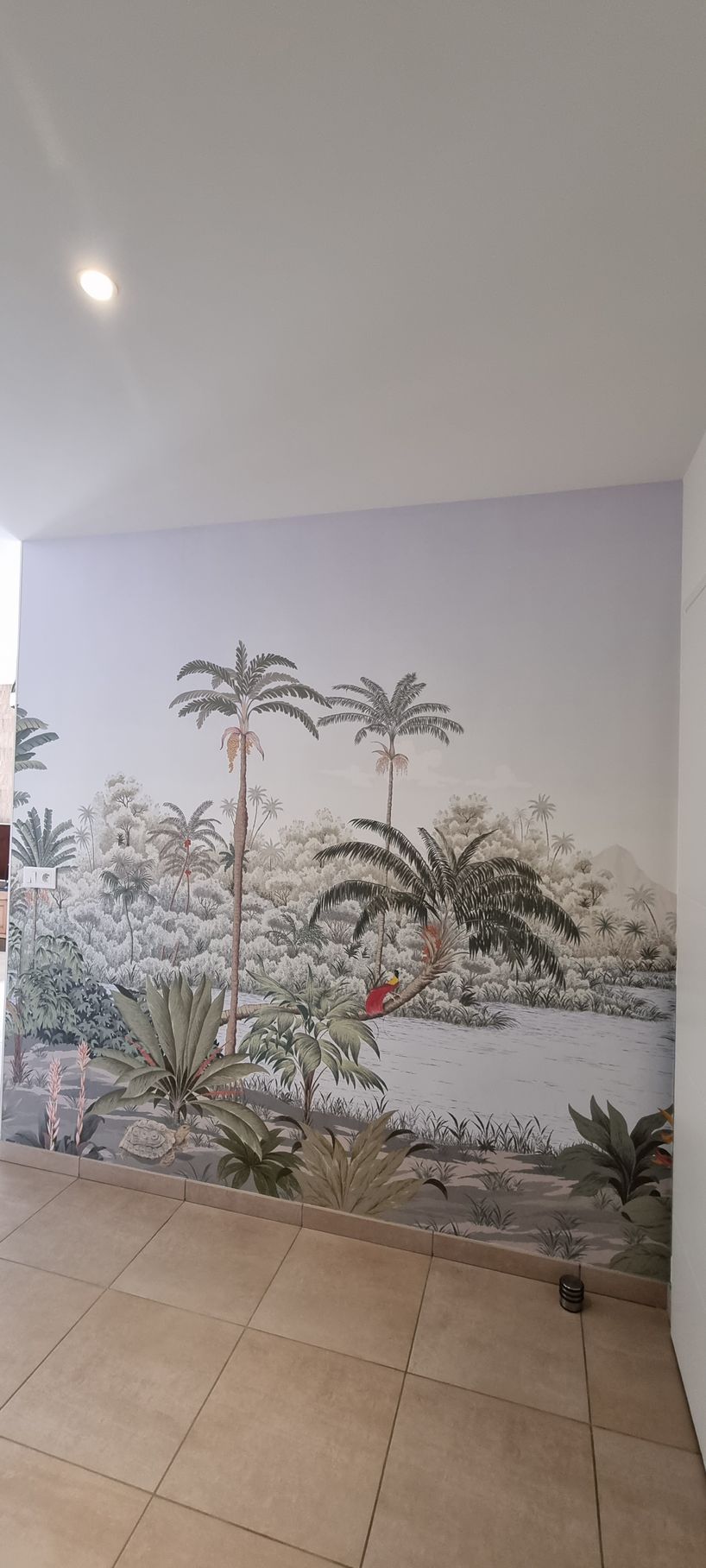 Papier peint panoramique dans une pièce