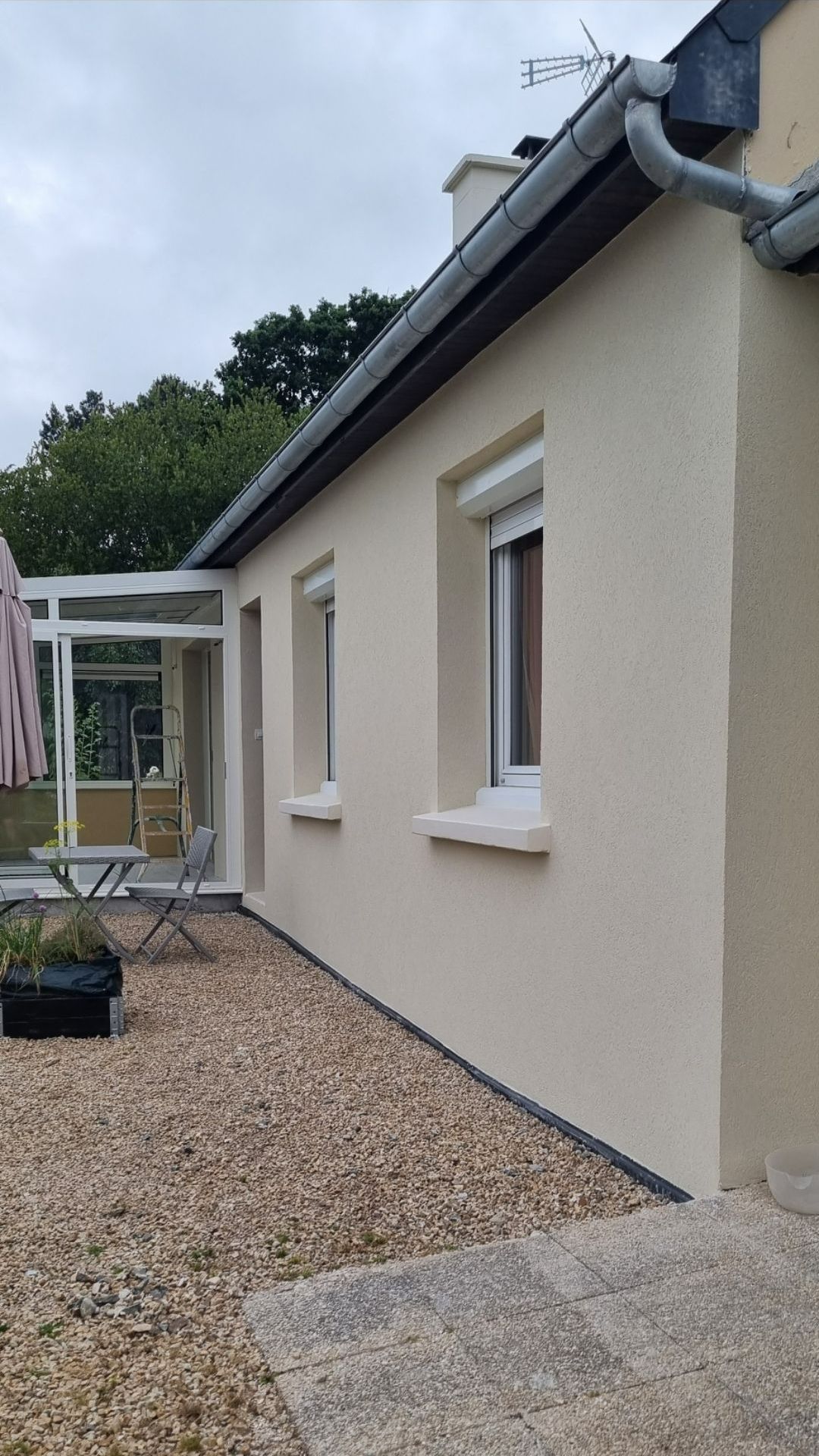 Façade après revêtement