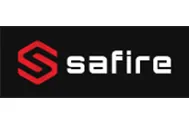 Un logotipo rojo y blanco sobre un fondo negro.