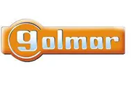 El logotipo de Golmar es naranja y blanco sobre un fondo blanco.