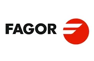 El logotipo de Fagor es un círculo rojo con una raya blanca sobre él.