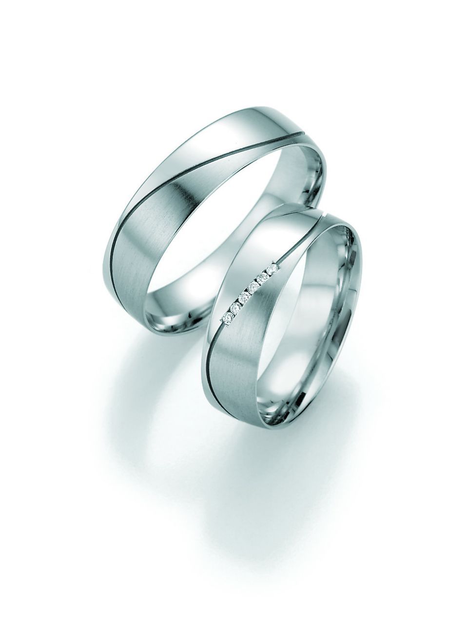 Einfarbige Hochzeitsringe in Silber