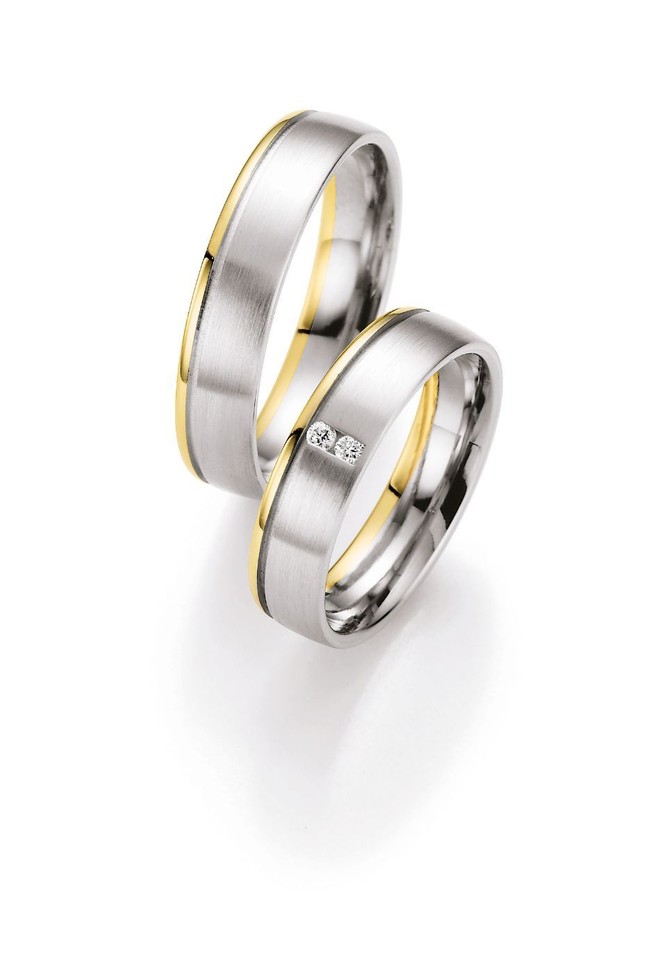 Hochzeitsringe in bicolor mit Silber und Gold