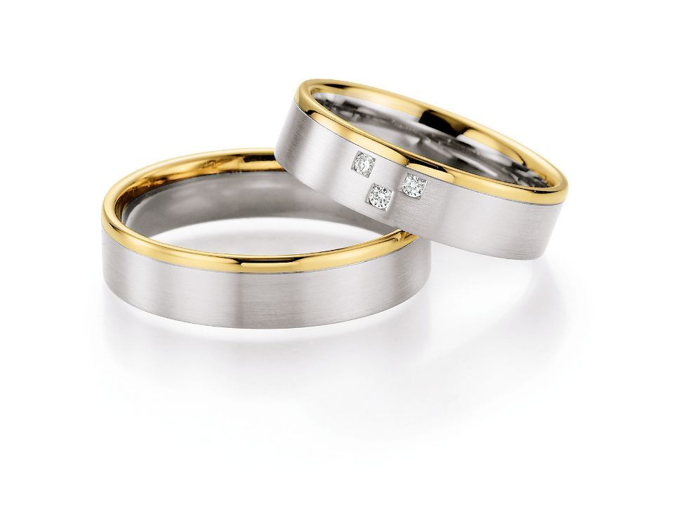 Hochzeitsringe in bicolor mit Silber und Gold