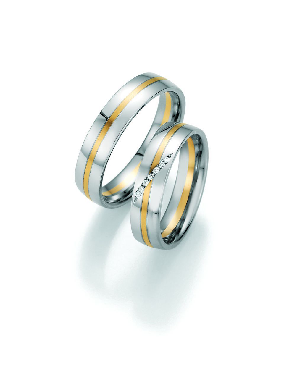 Hochzeitsringe in bicolor mit Silber und Gold