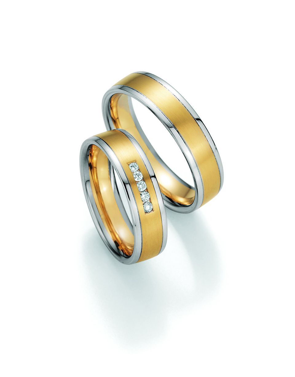 Hochzeitsringe in bicolor mit Silber und Gold