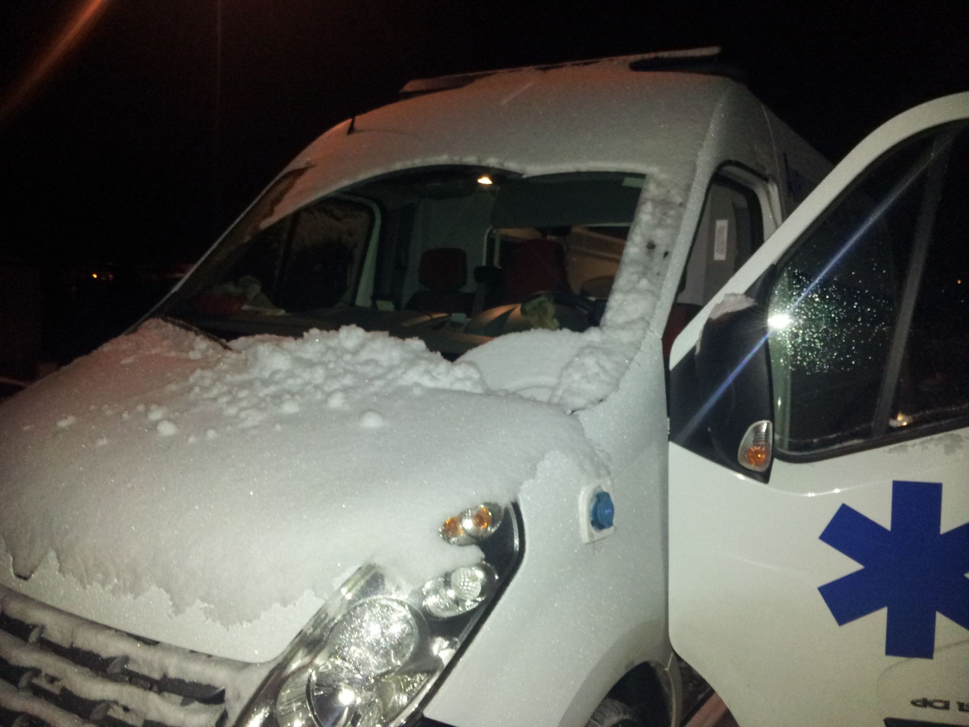 Transport sanitaire sous la neige