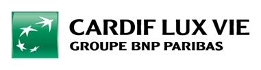 Logo Cardif Lux Vie avec emblème vert et texte noir, Groupe BNP Paribas en dessous