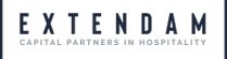 Logo EXTENDAM avec le slogan Partenaires financiers dans l’hôtellerie.