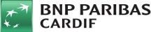 Logo de BNP Paribas Cardif avec icône verte et texte noir sur fond blanc.