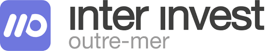 Logo d'Inter Invest avec icône bleue et texte gris, incluant outre-mer en dessous.