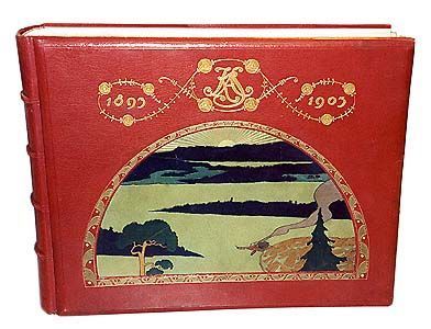 Ett gåvoverk inbundet av hovbokbindarmästa ren Gustaf Herbergin 1902