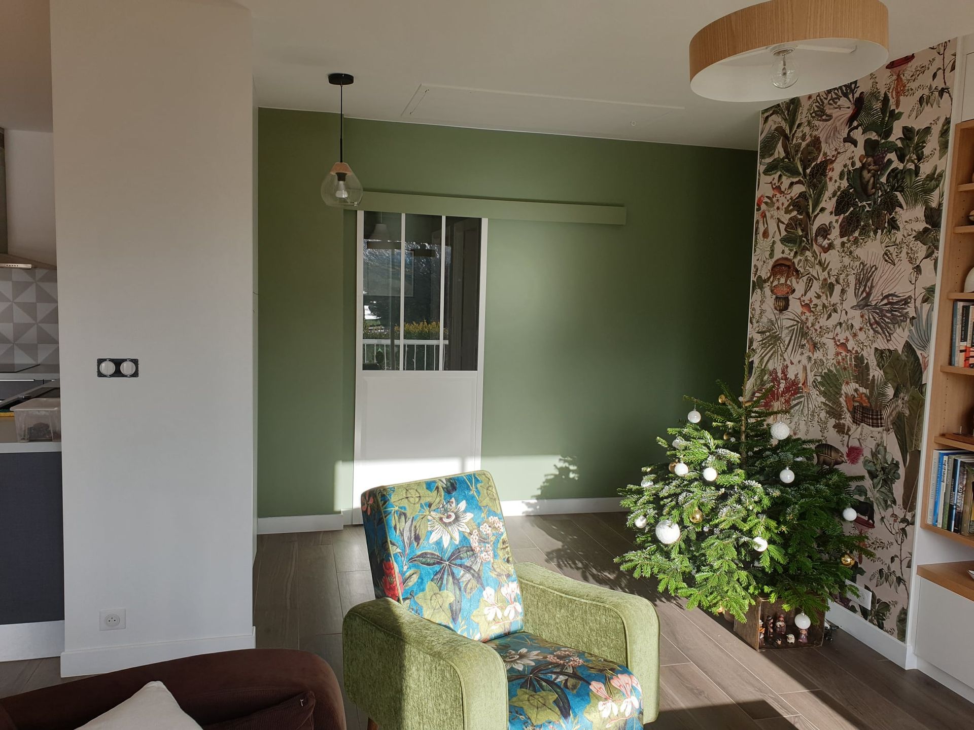 Peinture verte sur un mur