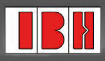 Logo drei weiße Rechtecke auf weißem Grund, in je einem Rechteck ein Buchstabe IBH