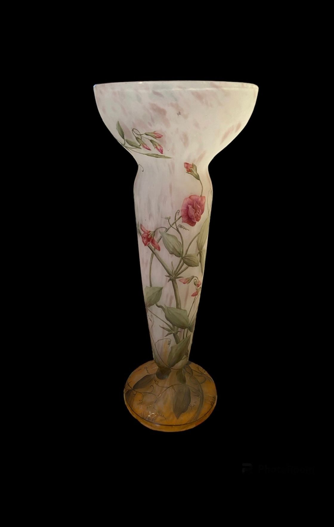 Strasbourg antiquaire - vase allongé avec rose peinte