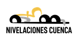 Logotipo con maquinaria estilizada en negro y amarillo sobre el texto &ldquo;NIVELACIONES CUENCA&rdquo;