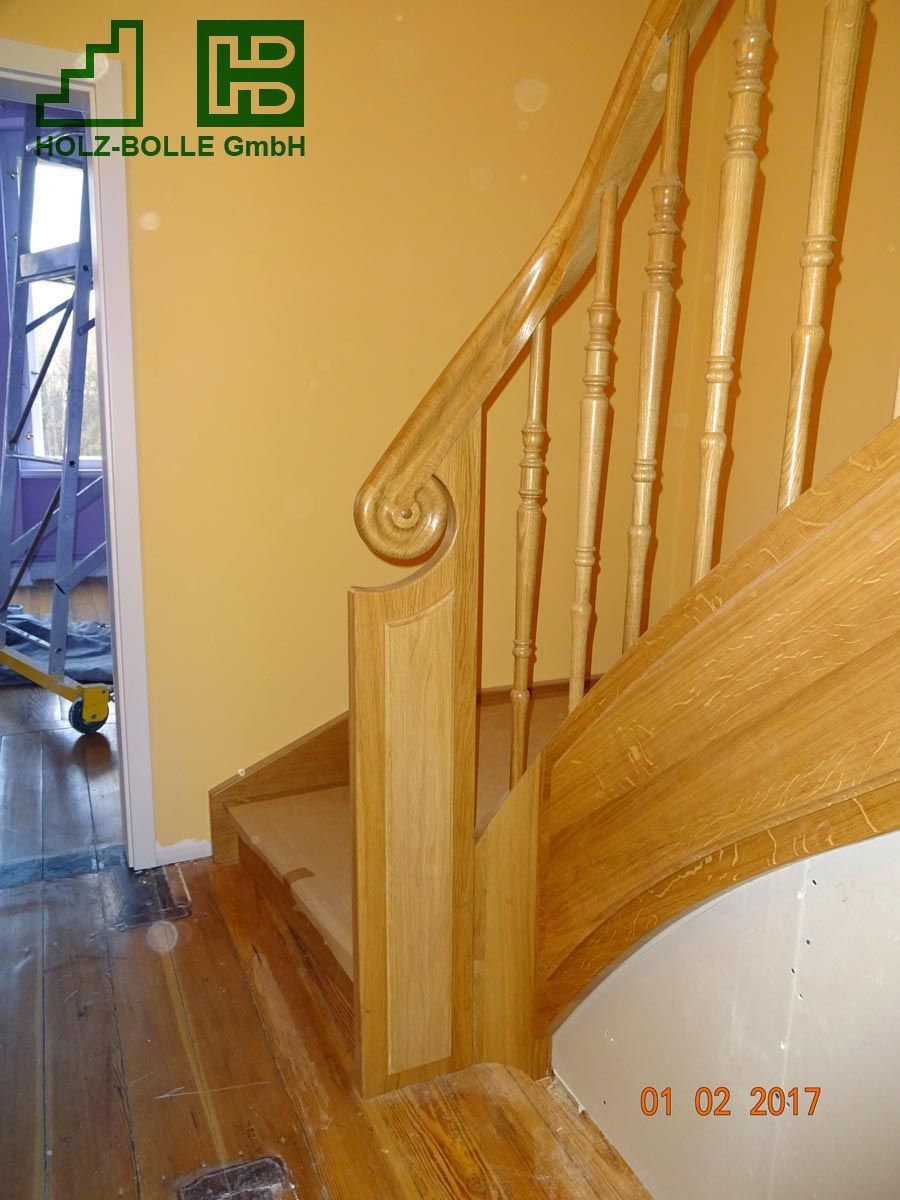 Ein Bild einer Holztreppe, aufgenommen am 2. Januar 2017