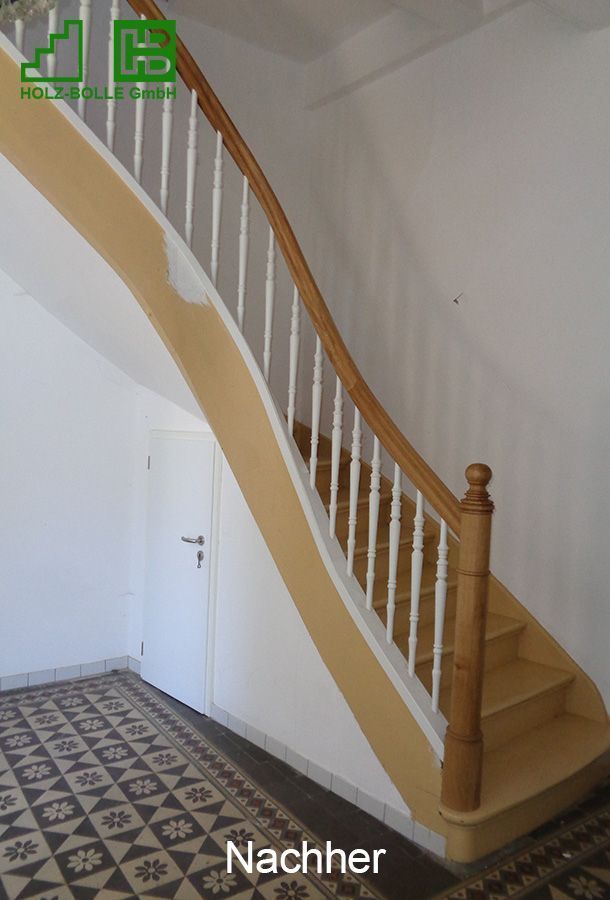 Ein Bild einer Treppe mit dem Wort „nachher“ darunter