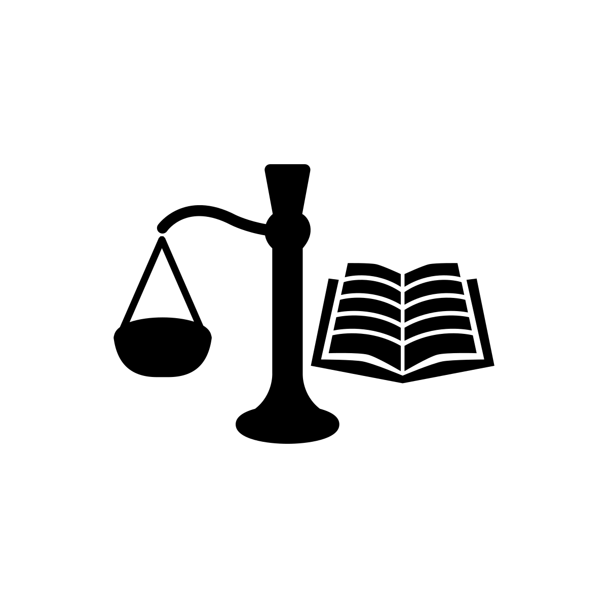 Symboles de la justice : code civil et balance