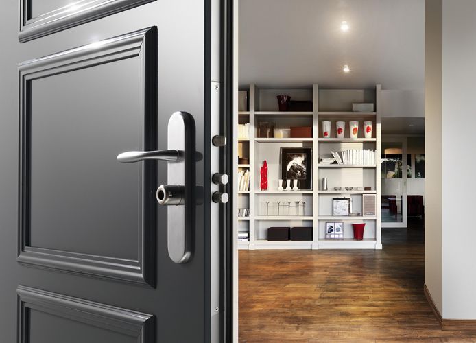 Porte blindée ouverte