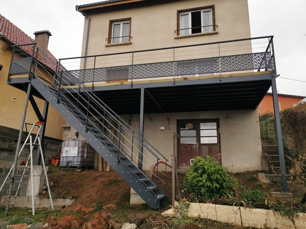 Garde corps d'un escaliers droit extérieur