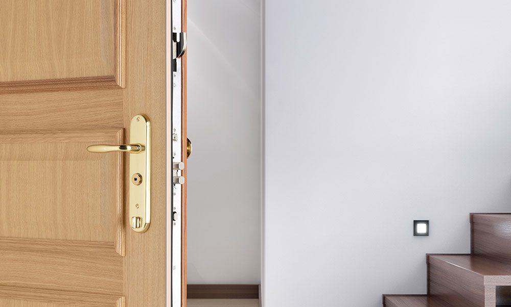 Serrure d'une porte ouverte