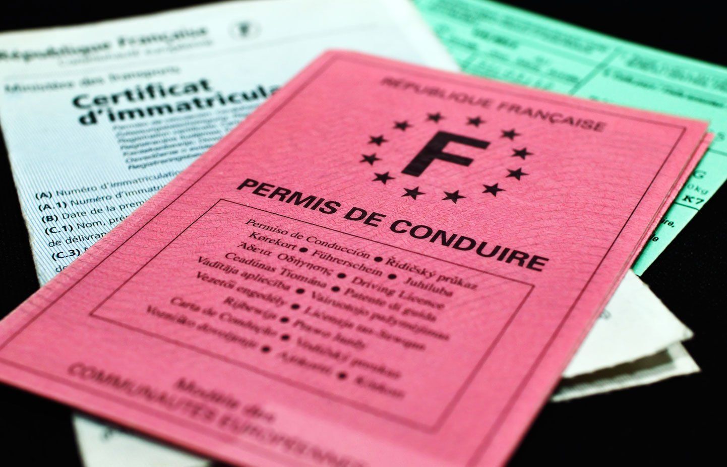 Permis de conduire et certificat d'immatriculation