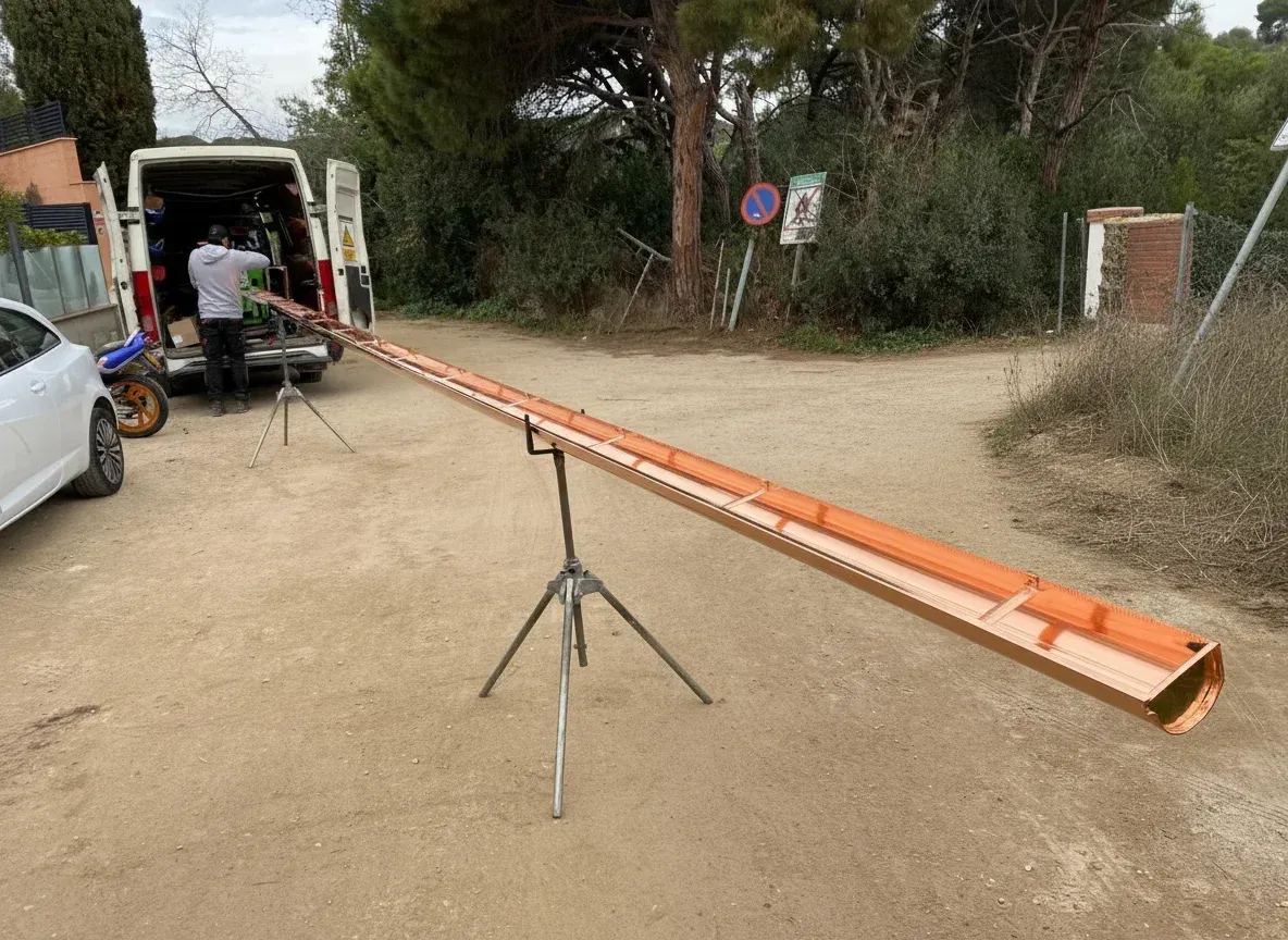 Fabricando Canal de Cobre Natural sin juntas
