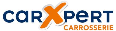 logo carxpert carrosserie bleu et orange