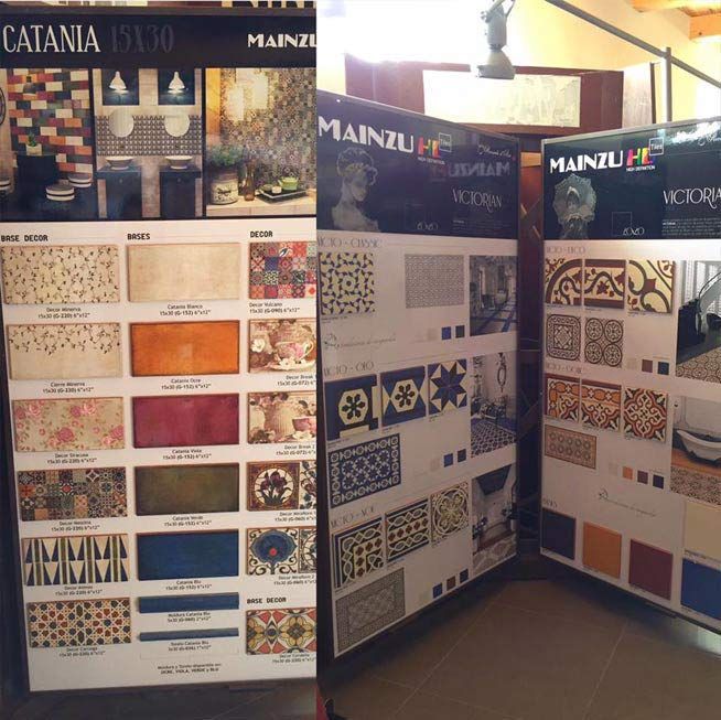 Una muestra de azulejos de Catania y de Mainzu