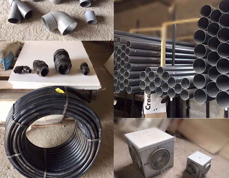 Un collage de imágenes muestra varios tipos de tuberías.